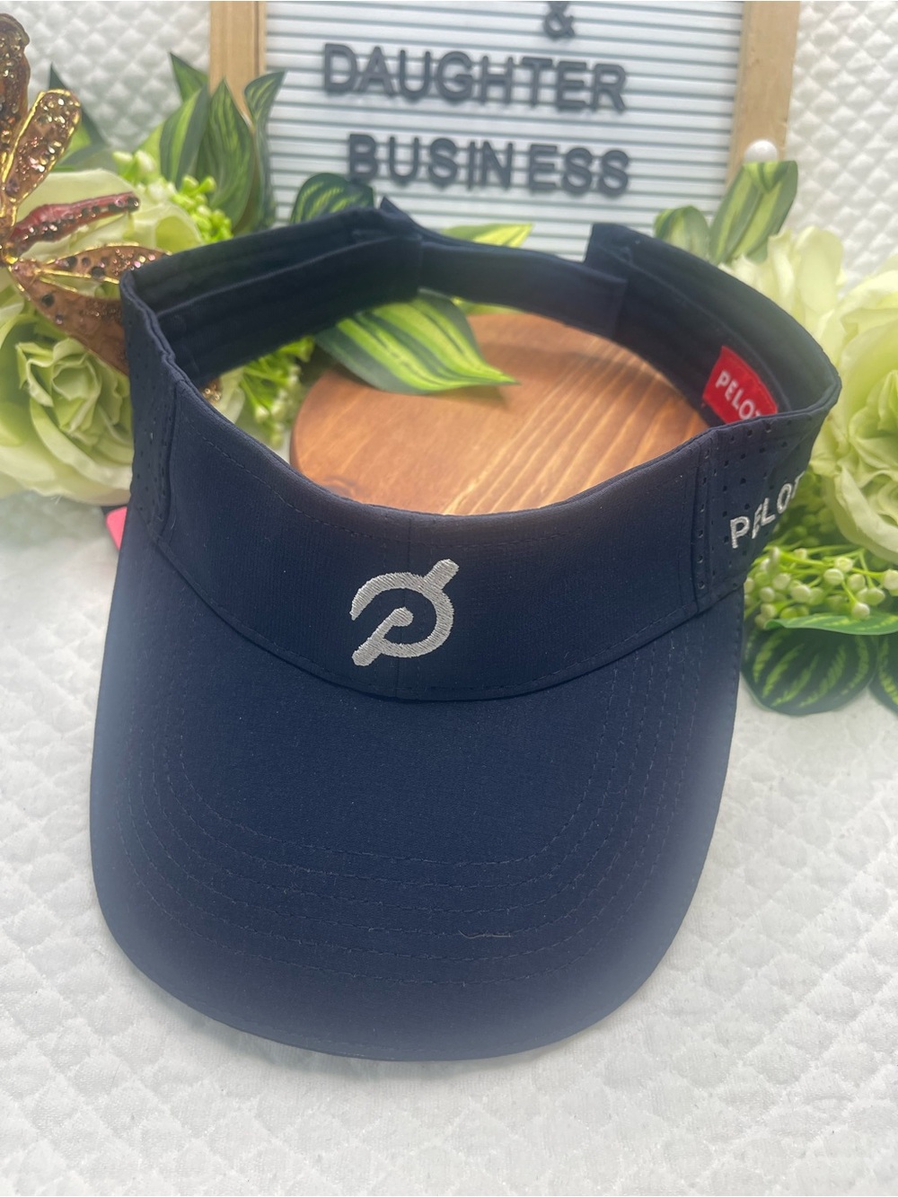 Peloton Navy Blue Performance Visor Adjustable Running Cycling Workout Hat